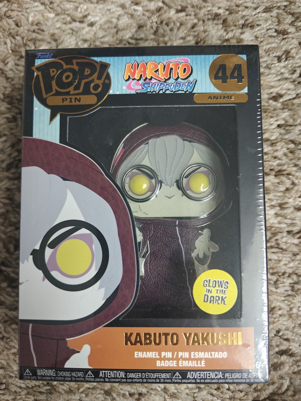 Funko Naruto Shippuden Kabuto Yakushi Enamel Pin - Purple Hood, Yellow Eyes